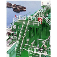 Escalier droit pour l'industrie, avec profilés et caillebotis en polyester - MM_1