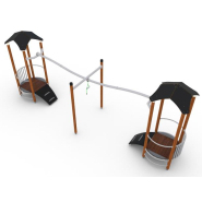 Structure multi-jeux pour enfants 5 à 12 ans - UniPlay Zippie 8071070 - Hags - Poteaux bois et panneaux acier_1