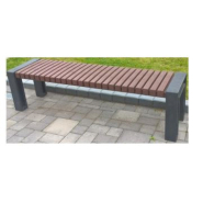 Banc public 100% plastique recyclé - UENO - Noir et marron - Longueur 130 ou 180cm - Imputrescible et sans entretien_1