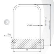 Arceaux vélos Andria - Citynox - diamètre 48 mm - hauteur 1200 mm - fixations à sceller ou sur platine_1