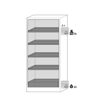 Armoire de sécurité Q-PEGASUS-90 modèle Q90.195.090.WDAC - Réf 30042-040-33625 - Type 90, certifiée NF EN 14470-1_1