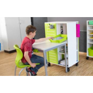 Armoire mobile d'apprentissage multifonctionnelle, adaptable de 1 à 4 hauteurs de dossiers et accessibles sur 3 côtés_1