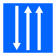 Panneau indication C29b - Créneau de dépassement à trois voies affectées - WP Signalisation - Recyclable et éco-responsable_1