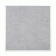 Plateau de table extérieur carré en verre trempé effet pierre gris clair bord blanc 700 mm | Bolero - FU514_1
