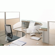 Banque d'accueil OBADE - Forme en S - Référence OBADE1670 - Fabricant CLEN - Stratifié poirier du Calvados_1