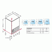 Machine à glaçons pleins 93 kg/24h réserve 55kg condenseur eau Brema_1