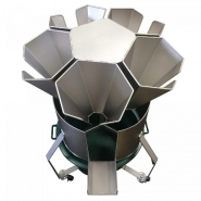 4023 - Saignoir inox rotatif 5 cônes pour poulets et pintades - avec bac de récupération et trépied à roulettes_1