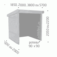 Abri bus MBAV001 - structure et bardage en bois - pin sylvestre classe IV - banquette incluse_1