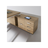 Bureau de direction avec retour - qualité exceptionnelle - décor stratifié bois - Réf AVN2010DPNT-AVF15NT-AVNDPNT_1