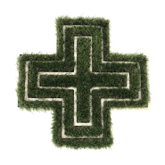 Croix de pharmacie végétale - Vert naturel, Herbe synthétique pour l'intérieur et l'extérieur, Style 4_1