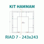 KIT CABINE HAMMAM À CARRELER RIAD 7 - 243X243 - 7 PLACES_1
