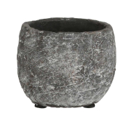 Pots ronds effet pierre gris  Ø8 x H6,5cm - par 2_1