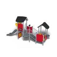 Structure multi-jeux 3 à 5 ans - Unimini Apista - 8047371 - Hags - Poteaux acier PC et panneaux HPL_1