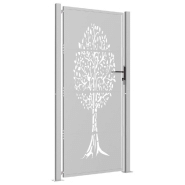 Vidaxl portail de jardin 105x205 cm acier corten conception de l'arbre 153165_1