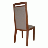 Lot de 2 chaises Graphic en chêne massif - finition teinte merisier - marron et taupe - assise et dos garnis en mousse polyéther_1