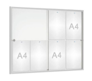 Vitrine intérieur coulissante anodisée - aluminium anodisé argent - 8 à 12 A4 - Fabrication Française_1