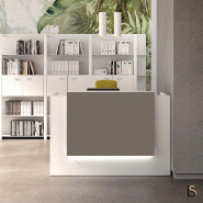 Bureau réception Z2 - Officity - 166, Blanc, Gris beige R7006_0