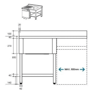 Plonge avec passage lave-vaisselle 1m20_1