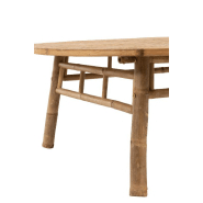 Table basse ronde NHARDI en bambou naturel - Plateau en roseau - Dimensions 120 x 46 x 120 cm_1