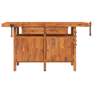 Vidaxl établi avec tiroirs et étaux 162x62x83 cm bois massif d'acacia 153324_1