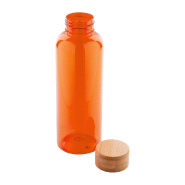 Bouteille en RPET - 500 ml - Couvercle en bambou - Sans BPA - Couleur orange_1