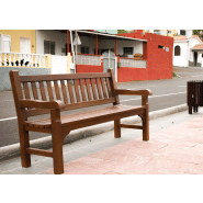 Banc public Göteborg UM345 - bois tropical traité avec finition teinte naturelle_1