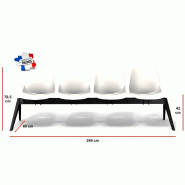 Poutre d'accueil BAKEA - Sokoa - Blanc, 4 places_1