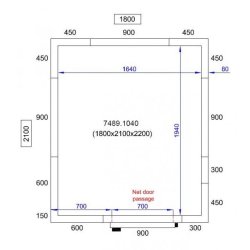 Chambre froide négative 1800X2100X2200 - 80mm Pro Line Combisteel