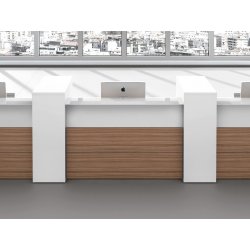 Banque d'accueil modulable et personnalisable - PROGRESS - Design élégant et matériaux haut de gamme