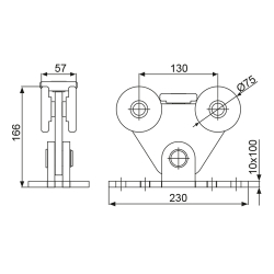 Monture autoportante simple rail 8570