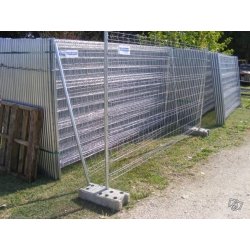 Clôtures mobiles à 2 tubes - Dimensions 3,50 m x 1,90 m - Galvanisées - Paquet de 55 panneaux