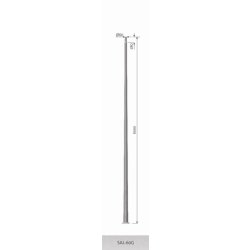 Mât d'éclairage public SAL 60G - aluminium anodisé - hauteur 6 m - diamètre 60 mm - base Ø146 mm