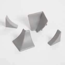 Kit de finition pour profil d'étanchéité - gris - avec 4 embouts pour plan de travail