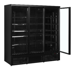 Vitrine réfrigérée noire Atom Maxi C3DBB - 3 portes  TEFCOLD