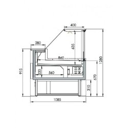 Vitrines ventilée avec réserve - Viva 2500 - Référence: VIVA 2500-V-AR