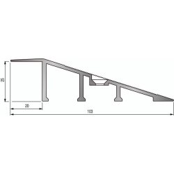 Rampe d'accès en aluminium - 80 x 80 cm - capacité 200 kg - seuil 190 à 360 mm - Réf. MOT016 - Marque Mottez