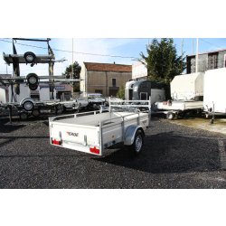 Remorque utilitaire avec frein à ridelles aluminium de fabrication française - erde expert - xt 250 f