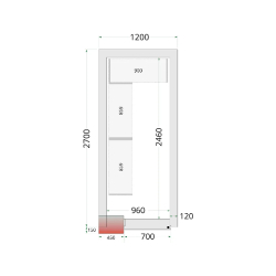 Chambre froide négative CRNF1227 Blanc 1200 x 2700 x 2200 mm TEFCOLD