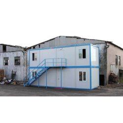 Bungalow sanitaire - Base vie modulaire personnalisable avec isolation RE 2020 - Dimensions 2,40 x 6,00 m