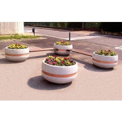 Jardinière pour collectivités Tiziano en béton finition personnalisable - Article 350