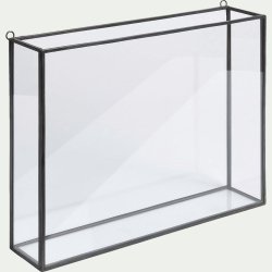 26967400 - vitrine murale en verre et métal - noir - alinea - bibio - l30xl7xh24 cm