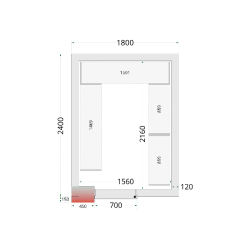 Chambre froide négative CRNF1824 Blanc 1800 x 2400 x 2200 mm TEFCOLD