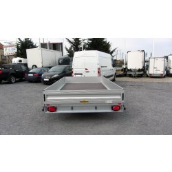 Remorque plateau HUMBAUR HT 304121 - 2 essieux, roues dessous, ridelles alu, dimensions 4100x2100 mm