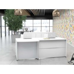 Banque d'accueil classique et fonctionnelle WELLO - Modules personnalisables et finitions modernes