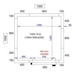 Chambre froide positive 1500x1500x2200 - 80mm Pro Line Combisteel