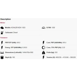 Gen8,5k-a - Groupe électrogène industriel - Genesal Energy - 8/8,5kVA - Trois phases - Statique ouverte - XS (5,5-22kVA)