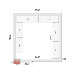 Chambre froide négative CRNF2727 Blanc 2700 x 2700 x 2200 mm TEFCOLD