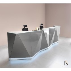 Banque d'accueil lumineuse Alpa - MDD - Gris brillant