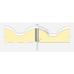 Panneau sandwich de toiture imitation tuile - autoportant, pente minimale 10% - Longueur max. 16450 mm
