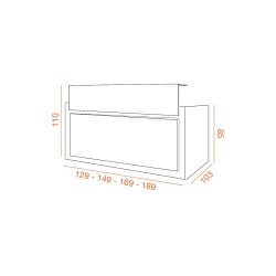 Banque d'accueil Horizon - Façade laquée brillante avec options LED - Design moderne et fonctionnel
